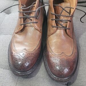 Elegant Brown Leather Men's Oxfords